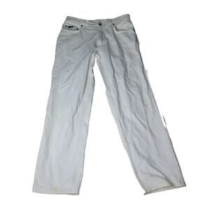 Vtg Calvin Klein Jeans Mens Size 34X30 White Denim Pants Preppy Retro Workwear
